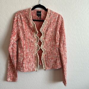 NIC+ZOE Textured Orange, Blue and Cream Blazer. Size Small.